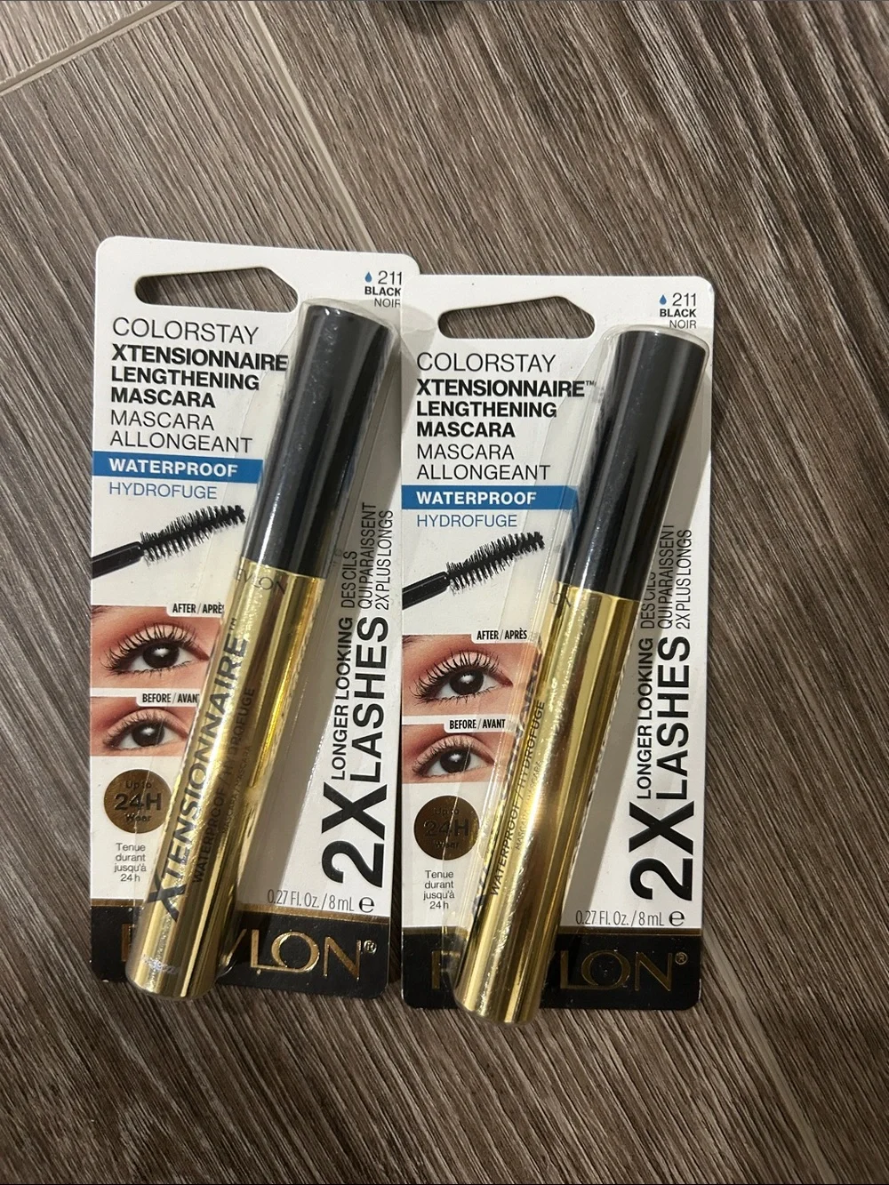 2X Revlon ColorStay Xtensionnaire Lengthening Waterproof Mascara #211 Black